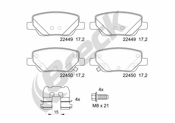 Set placute frana,frana disc 22449 00 704 00 BRECK